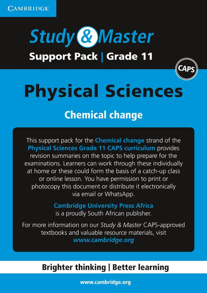 Study & Master Physical Sciences Grade 11 Support pack for Chemical change