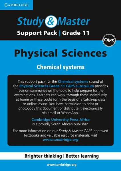 Study & Master Physical Sciences Grade 11 Support pack for Chemical systems