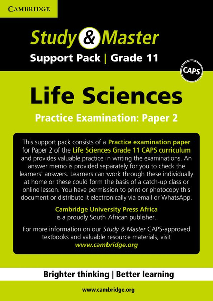 Study & Master Life Sciences Grade 11 Practice examination: Paper 2