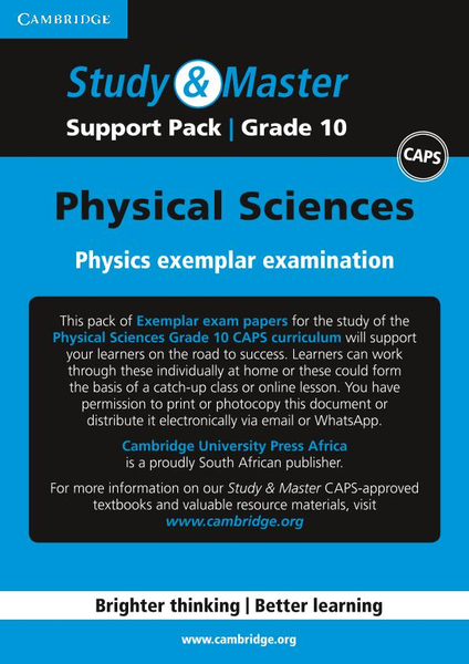 Study & Master Physical Sciences Grade 10 Physics exemplar examination