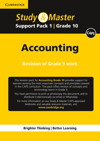 Study & Master Accounting Revision of Grade 10 work