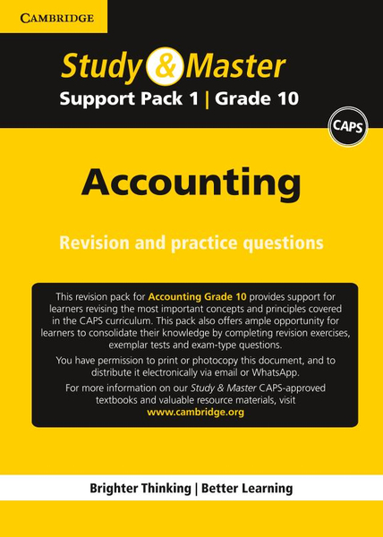 Study & Master Accounting Grade 10 Revision activities