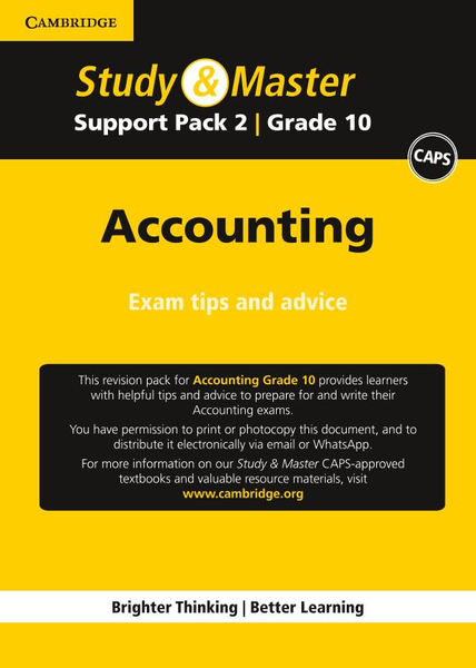 Study & Master Accounting Grade 10  Exam tips and advice