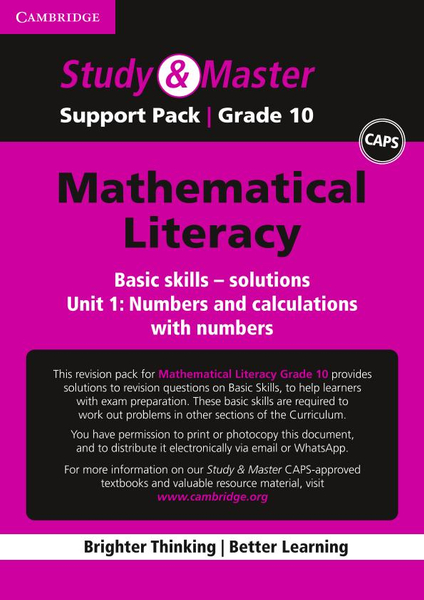 Study & Master Mathematical Literacy Grade 10 Solutions â€“ Unit 2_Patterns, relationships and representations