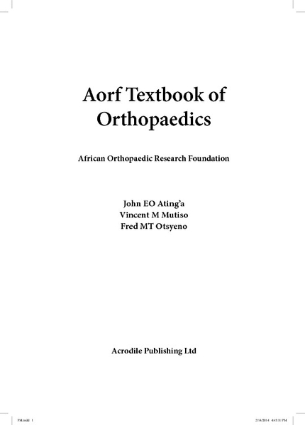 Aorf Textbook of Orthopaedics