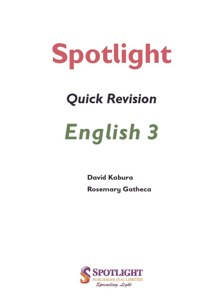 Spotlight Quick Revision English 3