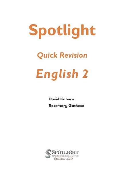 Spotlight Quick Revision English 2