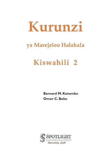 Kurunzi ya Marejeleo Halahala Kiswahili 2