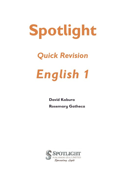 Spotlight Quick Revision English 1