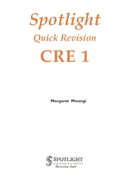 Spotlight Quick Revision CRE 1