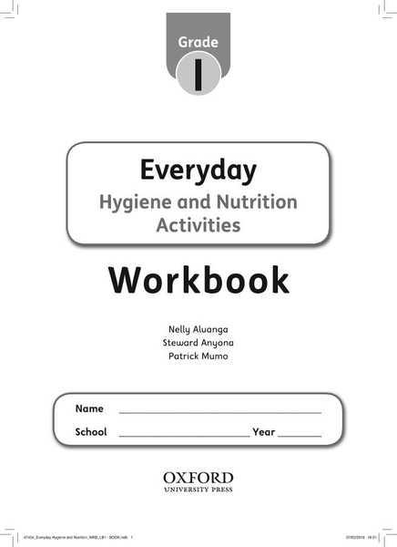 Everyday Hygiene and Nutrition Workbook Grade 1