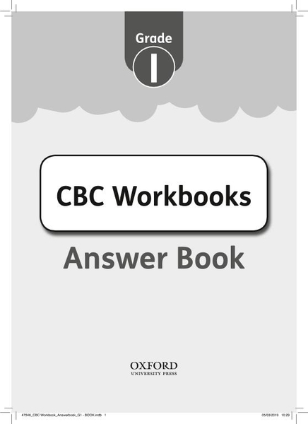 CBC Workbooks  Answer Book Grade 1