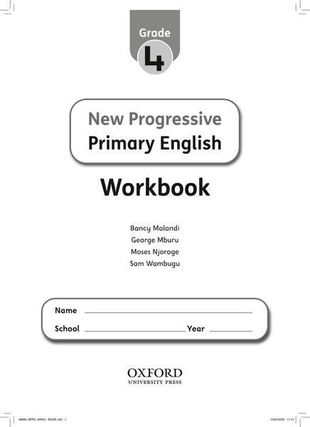 New Progressive Primary English Workbook Grade 4