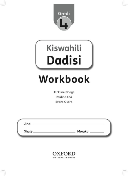 Kiswahili Dadisi Workbook Grade 4