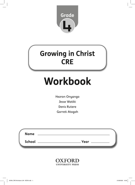 Growing in Christ CRE Workbook Grade 4