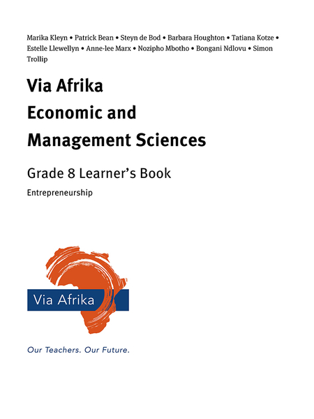 eBook Single topic ePub for Tablets: Via Afrika Economic and Management Sciences Grade 8: Entrepreneurship