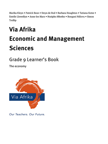eBook Single topic ePub for Tablets: Via Afrika Economic and Management Sciences Grade 9: The economy