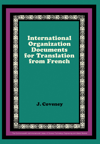 International Organization Documents for Translation from French