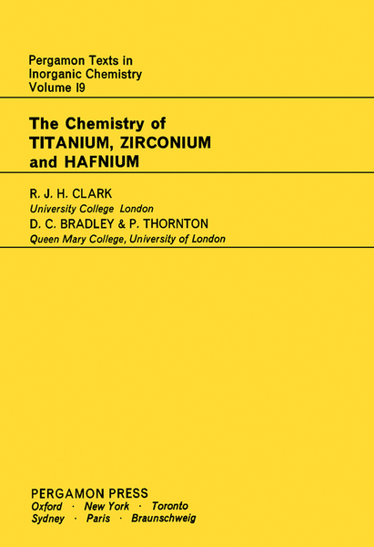 The Chemistry of Titanium, Zirconium and Hafnium