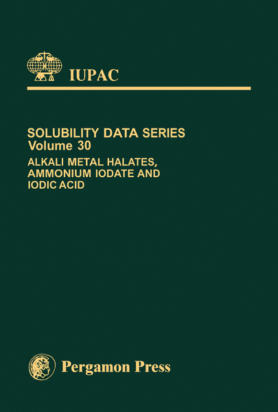 Alkali Metal Halates, Ammonium Iodate and Iodic Acid