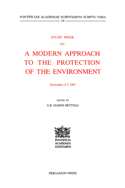 Study Week on a Modern Approach to the Protection of the Environment