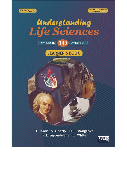 Understanding Life Sciences - Grade 10 Learner's Book, 3rd edition CAPS - (1 year license)