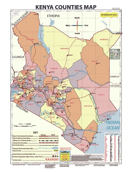 KENYA COUNTIES MAP - Primary Series