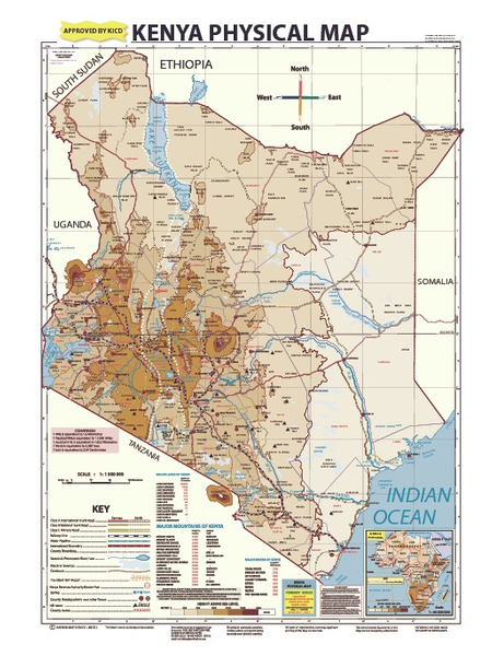 KENYA PHYSICAL MAP - PRIMARY SERIES