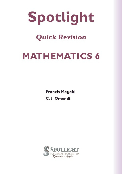 Spotlight Quick Revision Mathematics 6